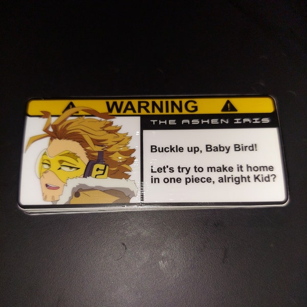 Hero Anime Funny JDM Blonde Bird Thot Car Warning Parody Sticker