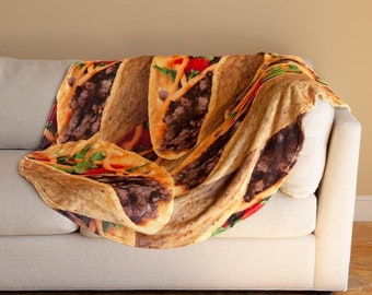Home Decor Funny Food Creations Pizza Wrap Throw Blanket Round Hamburger Rug UK