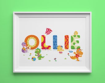 Personalised Dinosaur Name Print