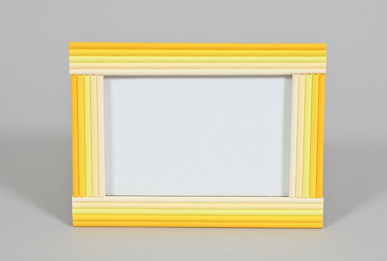 Recycled Colourful Copy Paper Photo Frame Paper Frame 4 x 6 Picture Frame Unique Photo Frame Home decoration Nursery room decoration yellow shades