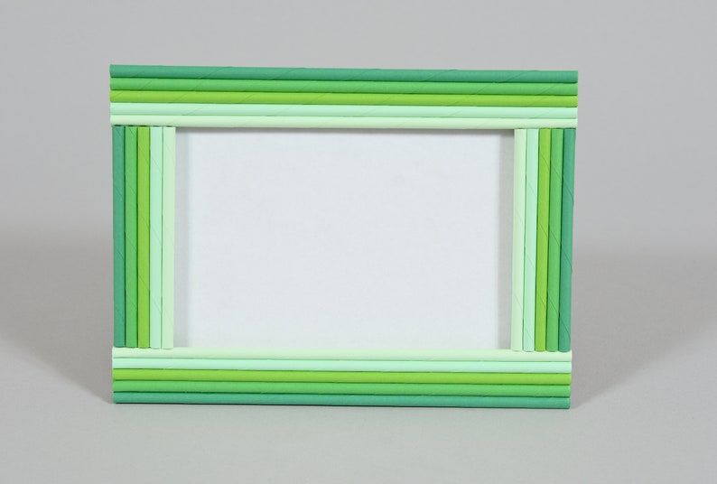 Recycled Colourful Copy Paper Photo Frame Paper Frame 4 x 6 Picture Frame Unique Photo Frame Home decoration Nursery room decoration green shades