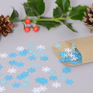 Confettis flocons de neige-Confettis de table flocons de neige de Noël-Flocons de neige-120 pcs-Confettis respectueux de l'environnement-Décoration cadeau-Fabrication de cartes-Scrapbooking image 2