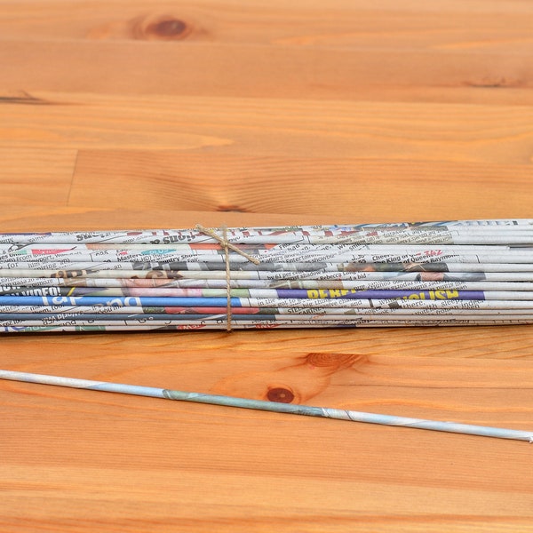 Rouleaux de tubes de journaux recyclés - Tissage de paniers - Artisanat de tissage de papier - 100pcs