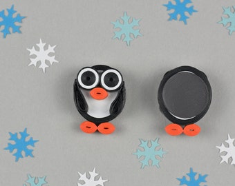 Aimant de réfrigérateur pingouin- Aimant de réfrigérateur en papier quilling- Aimant de tableau d’affichage- Pingouin- Aimant- ECO Friendly- Cadeau de Noël