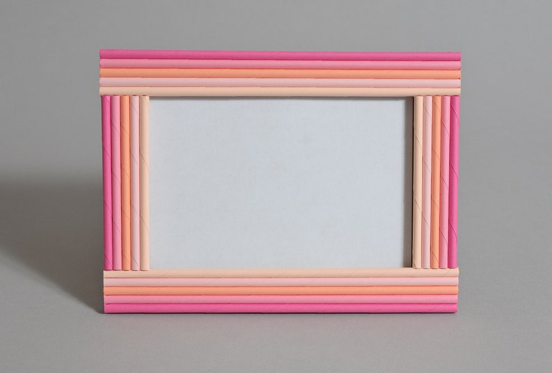 Recycled Colourful Copy Paper Photo Frame Paper Frame 4 x 6 Picture Frame Unique Photo Frame Home decoration Nursery room decoration pink shades
