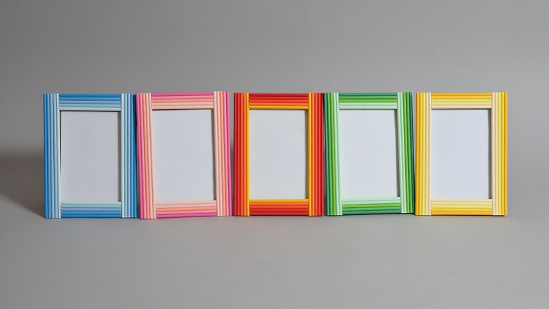 Recycled Colourful Copy Paper Photo Frame Paper Frame 4 x 6 Picture Frame Unique Photo Frame Home decoration Nursery room decoration image 1