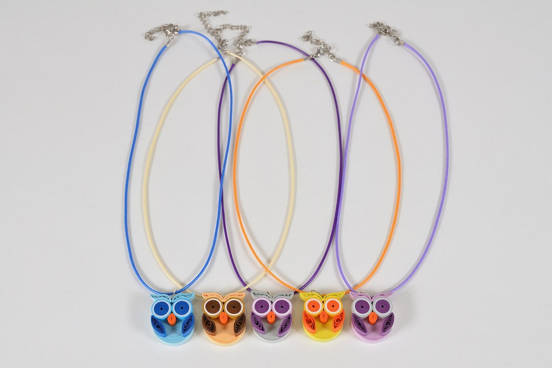 Paper Owl Necklace Quilled Paper Owl Pendant Paper Necklace Etsy UK
