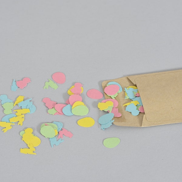 Easter Confetti- Easter Confetti MIX- 120 pcs- ECO Friendly Confetti- Easter Decoration- Bunny- Chicken- Egg- Card Making- Scrapbooking