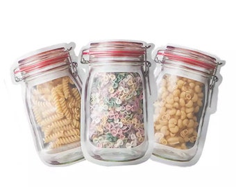 Mason jar style reusable storage bags