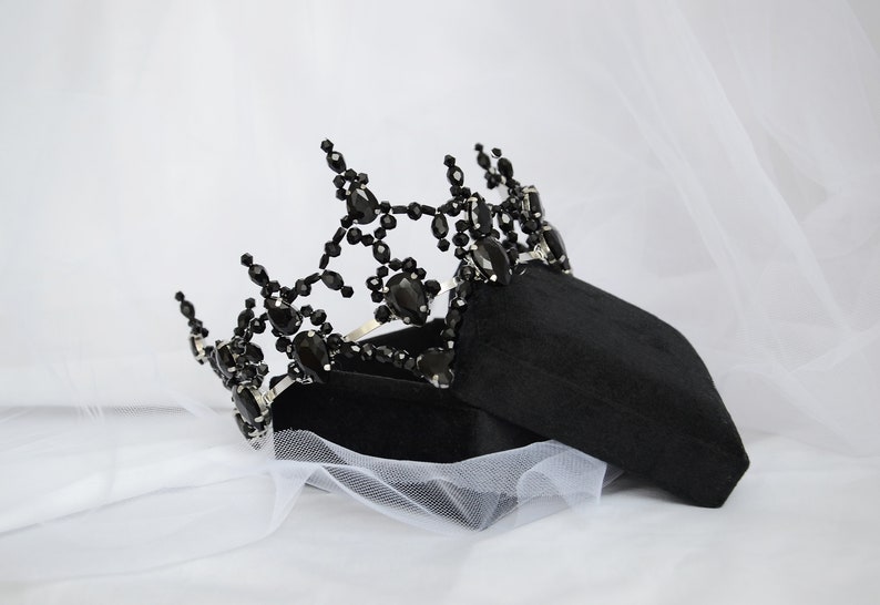 Black Swan Ballet Crown Black Swan Tiara Gothic Crown Odile - Etsy