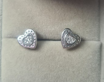 Pandora signature clearance heart earrings