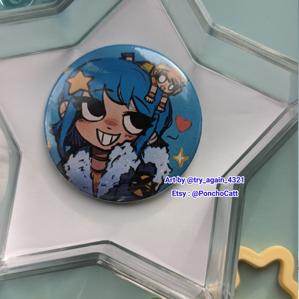 Fanmade Ramona x Scott pin badge.50mm