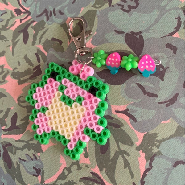 Perler Bead Frog Keychain Etsy
