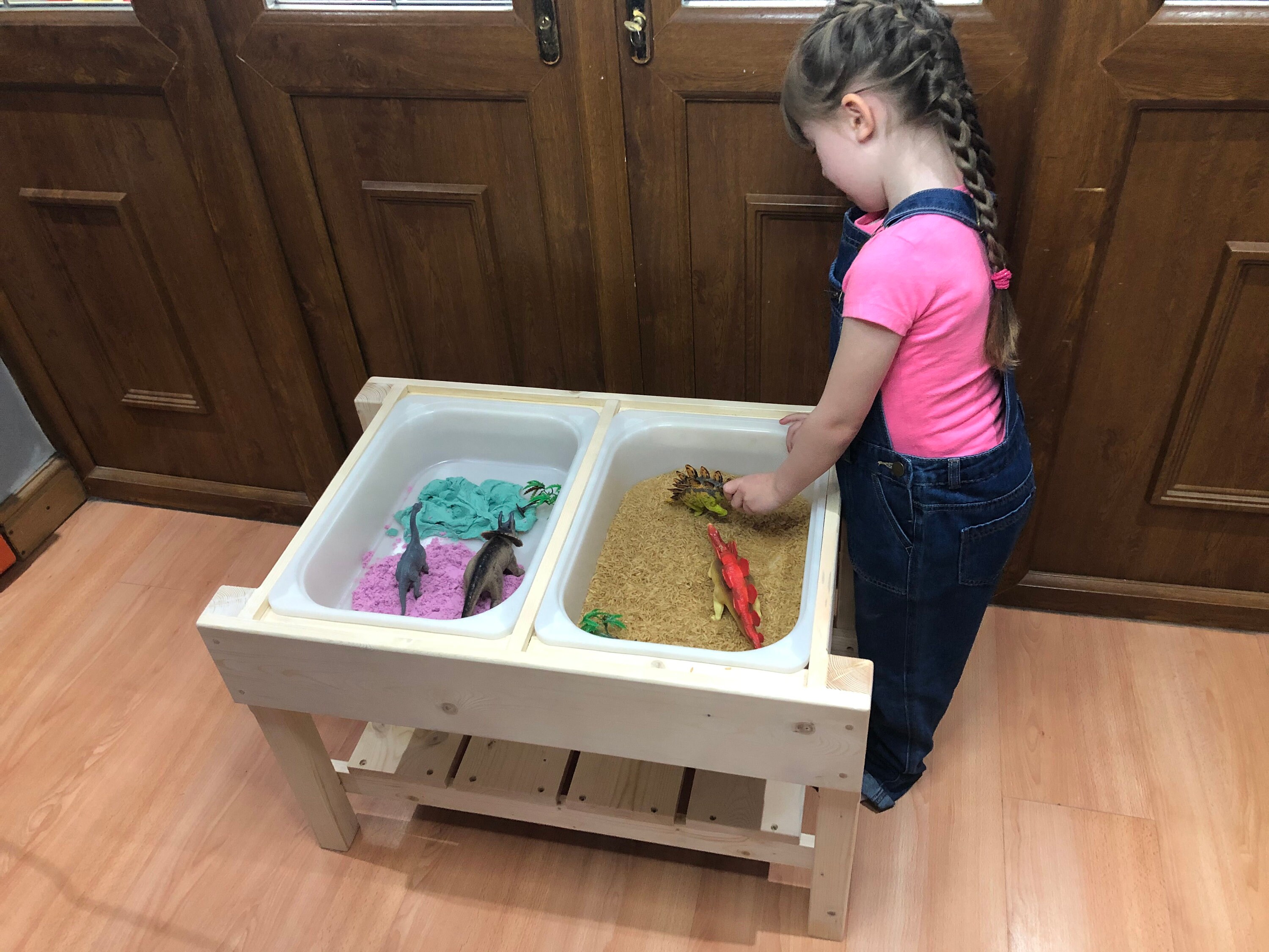 Wooden Sensory Table With Self wooden Sensory Stand Sensory Etsy