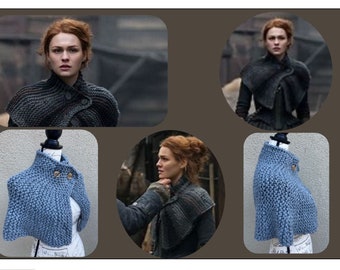 Brianna's capelet from season 4 of Outlander, Reunion Capelet, Brianna's handknitted shawl, Outlander shawl, Mother's Day gift