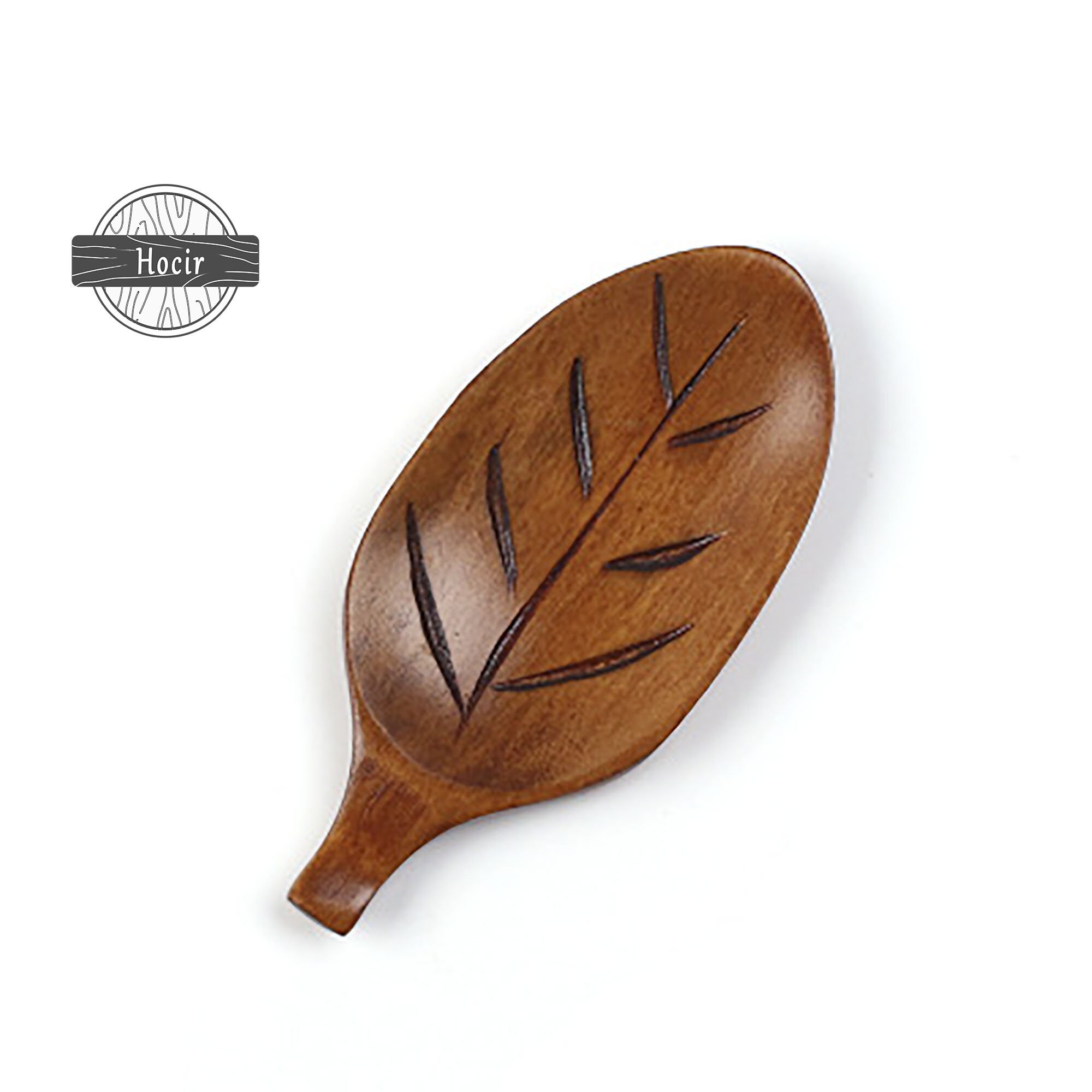 Creative And Simple LeafShaped Wooden SpoonCoffee Spoon Tea Etsy