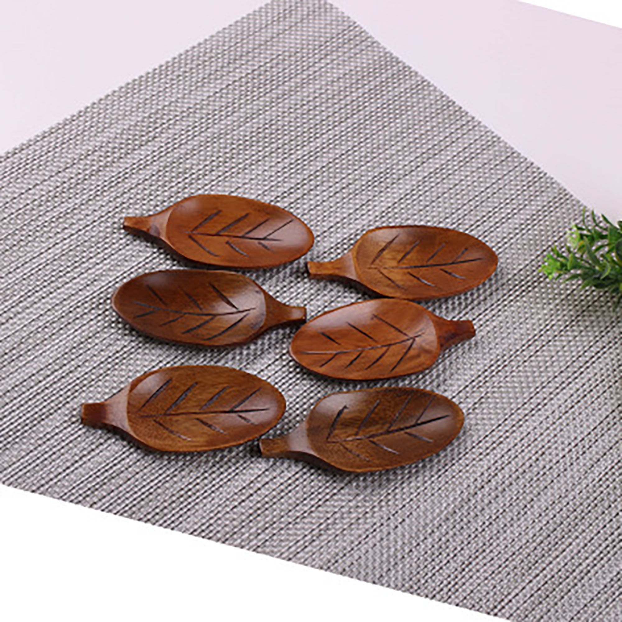 Creative And Simple LeafShaped Wooden SpoonCoffee Spoon Tea Etsy