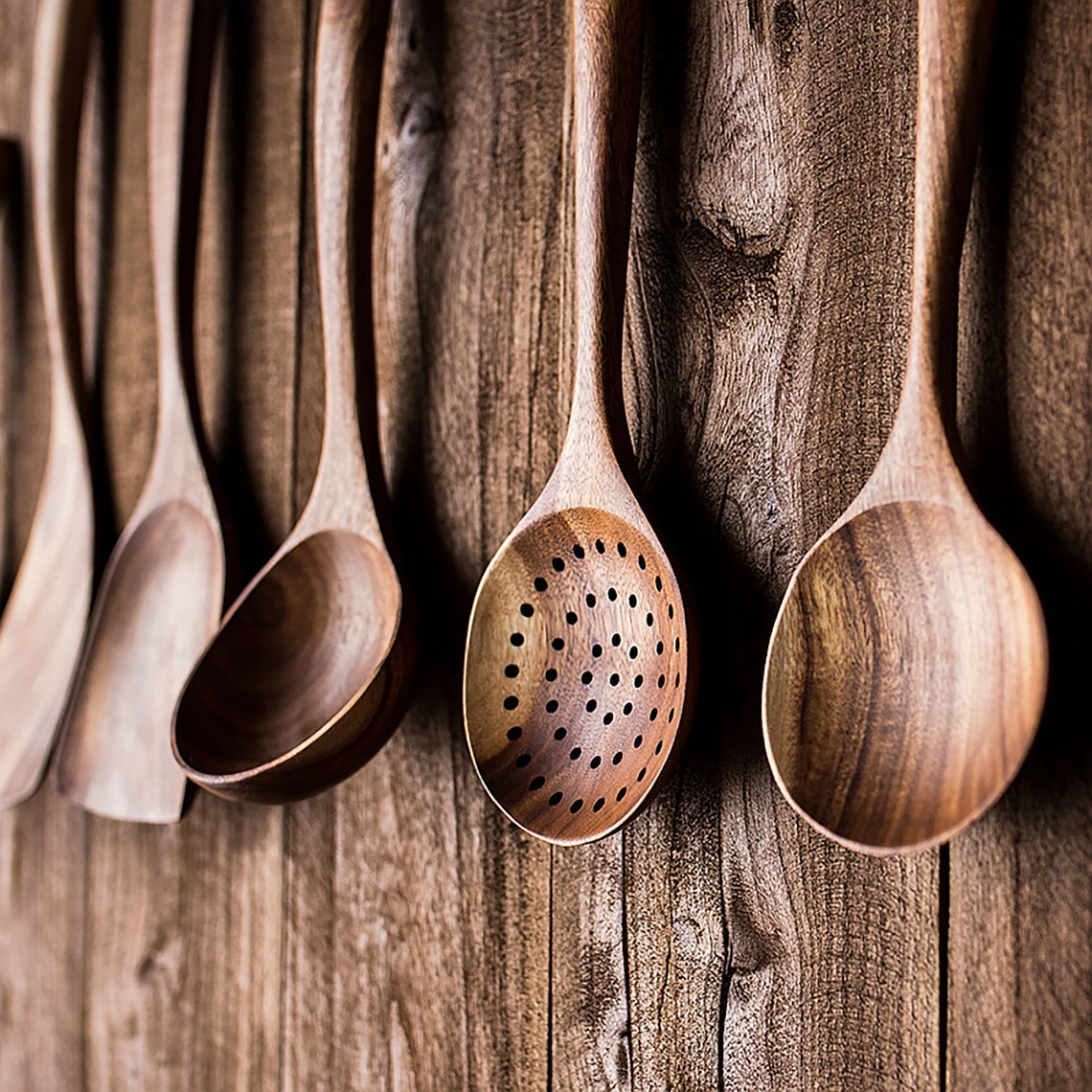 Ustensiles de cuisine en bois 6PCS Ustensiles de cuisine en Etsy