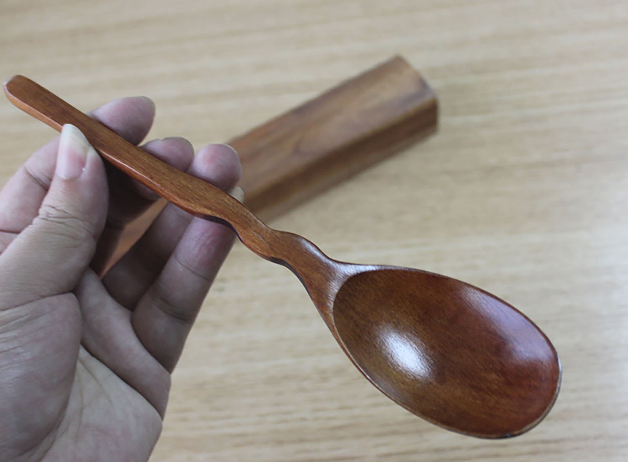 Wooden Spoon with Wavy HandleWooden Kitchen Seasoning Etsy