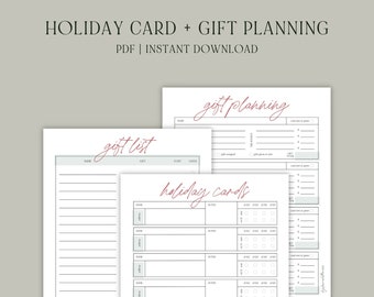 Holiday Gift Planning Printable | USLetter | Printable Planner | PDF | Instant Download | Holiday Planner | Christmas Planner | Gift Planner