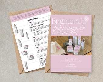 Arbonne BrightenUp AM/PM Regimen Tip Card | Personalized | 5x7 | Order Follow Ups | Samples | Postcards for Arbonne Consultants