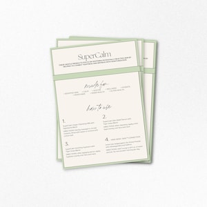 NIEUW | Tipkaart Arbonne SuperCalm-recept | Downloaden en afdrukken | 5 x 7 | Hoe te gebruiken | Follow-ups van bestellingen | Voorbeeldkaarten | voor Arbonne-consulenten