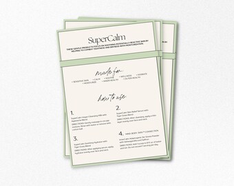NEW | Arbonne SuperCalm Regimen Tip Card | Download + Print | 5x7 | How to Use | Order Follow Ups | Sample Cards | for Arbonne Consultants