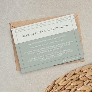 Arbonne Refer A Friend Personalized Card | 5x7 | Order Follow Ups | Referrals | for Arbonne Consultants