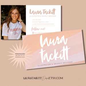 Feminine Business Cards | Personalized | DIGITAL FILE ONLY | 3.5" x 2"