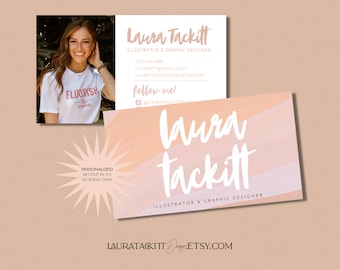 Feminine Business Cards | Personalized | DIGITAL FILE ONLY | 3.5" x 2"