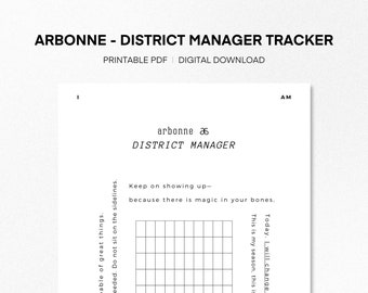 NEW | Arbonne District Manager Tracker | PDF | Instant Download | for Arbonne Consultants