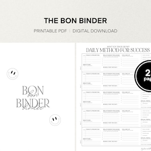 The Bon Binder, para Consultores Arbonne / Arbonne Planner / Método diario para el éxito / Carta de EE. UU. / Descarga instantánea