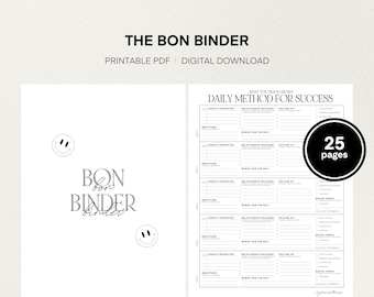 The Bon Binder, for Arbonne Consultants | Arbonne Planner | Daily Method for Success | US Letter | Instant Download