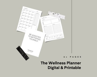 NEW | Wellness Planner | PDF Printable Planner | Digital Planner | US Letter | Instant Download | Wellness Journal | Fitness Journal