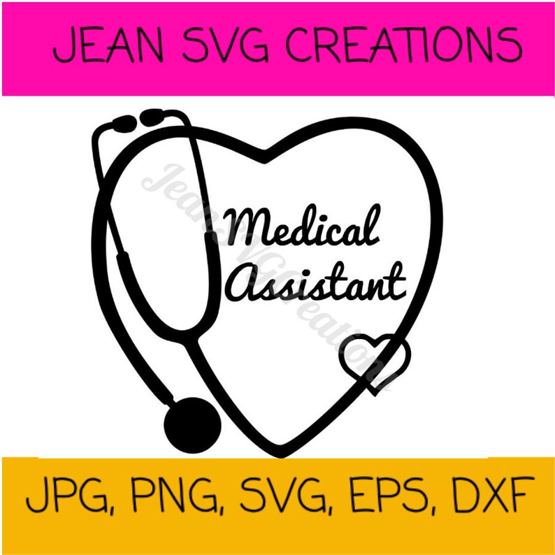 Medical Assistant Svg Stethoscope Svg Heart Svg Love Svg | Etsy