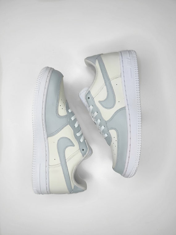 beige and white air force ones