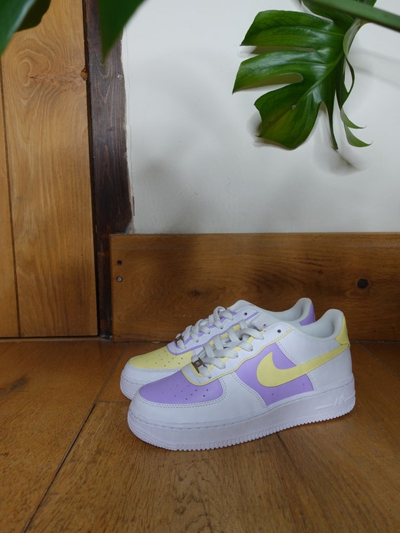 Nike Air Force 1 Low White Custom paint (Lilac,Mint Green,Pale Blue,Petal  Pink)