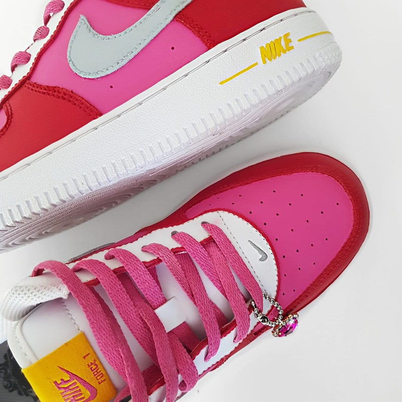 Mens Nike Customs Red Pink Air Force 1 Made to Order | Etsy