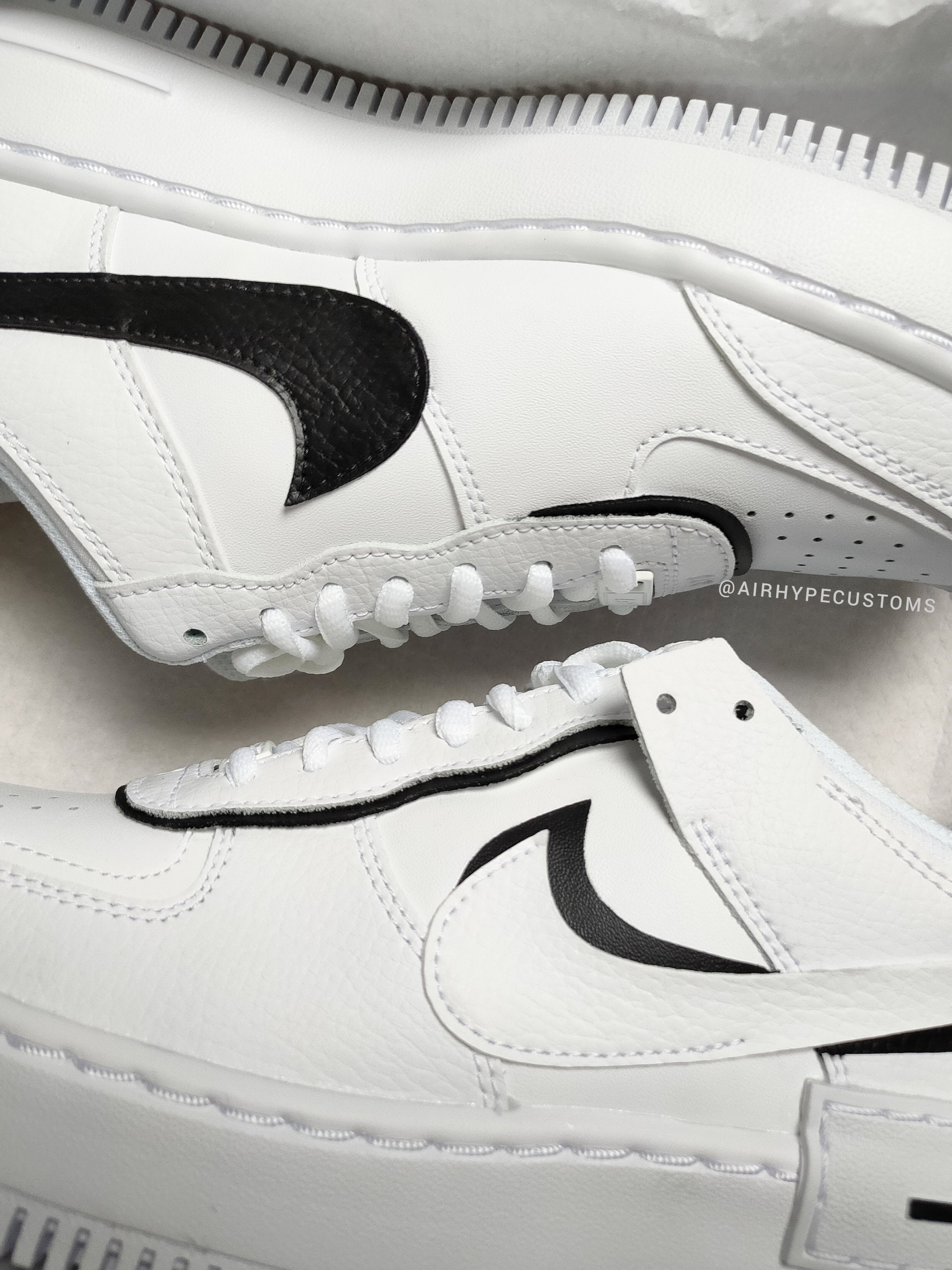 Womens Black and White Shadows Nike Shadows Air Force Made | Etsy