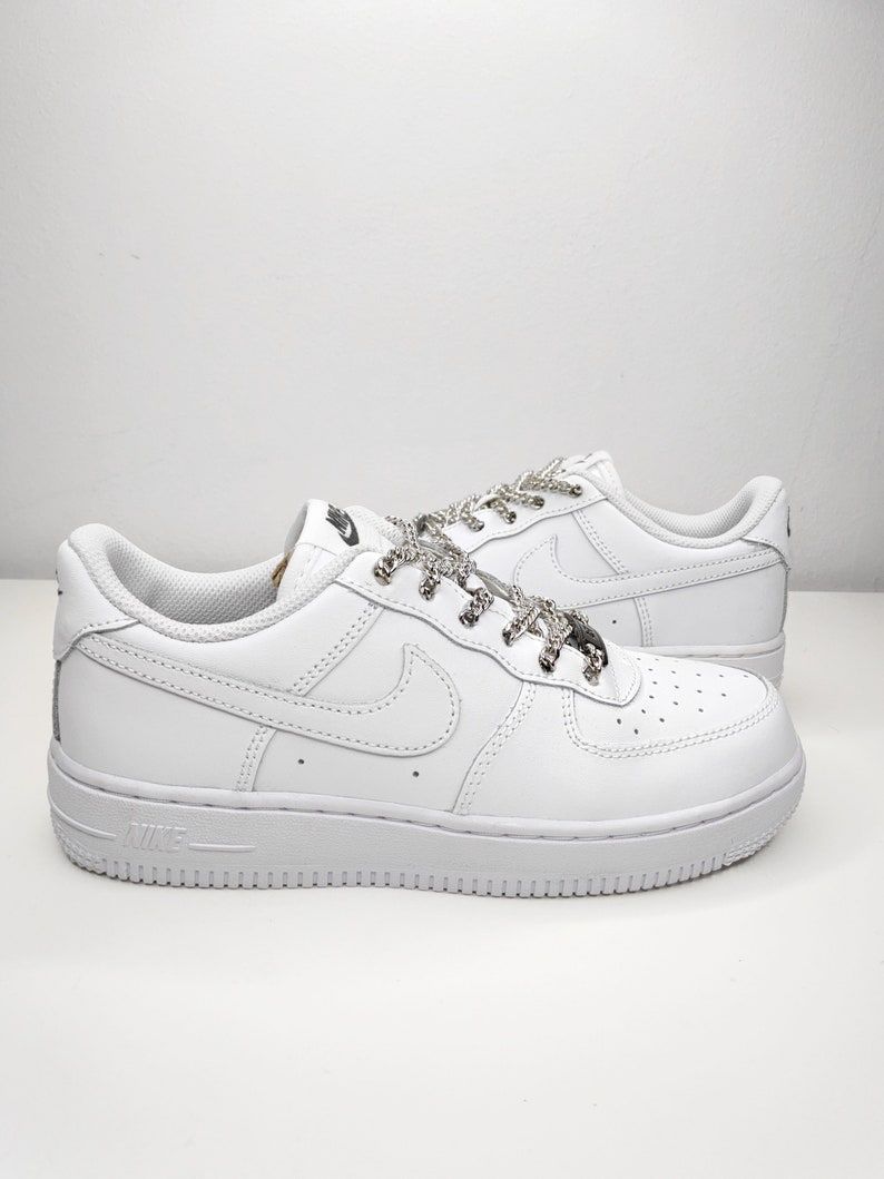 Mens Nike Customs Alloy Illusion Silver Chain Laces Air Force Etsy