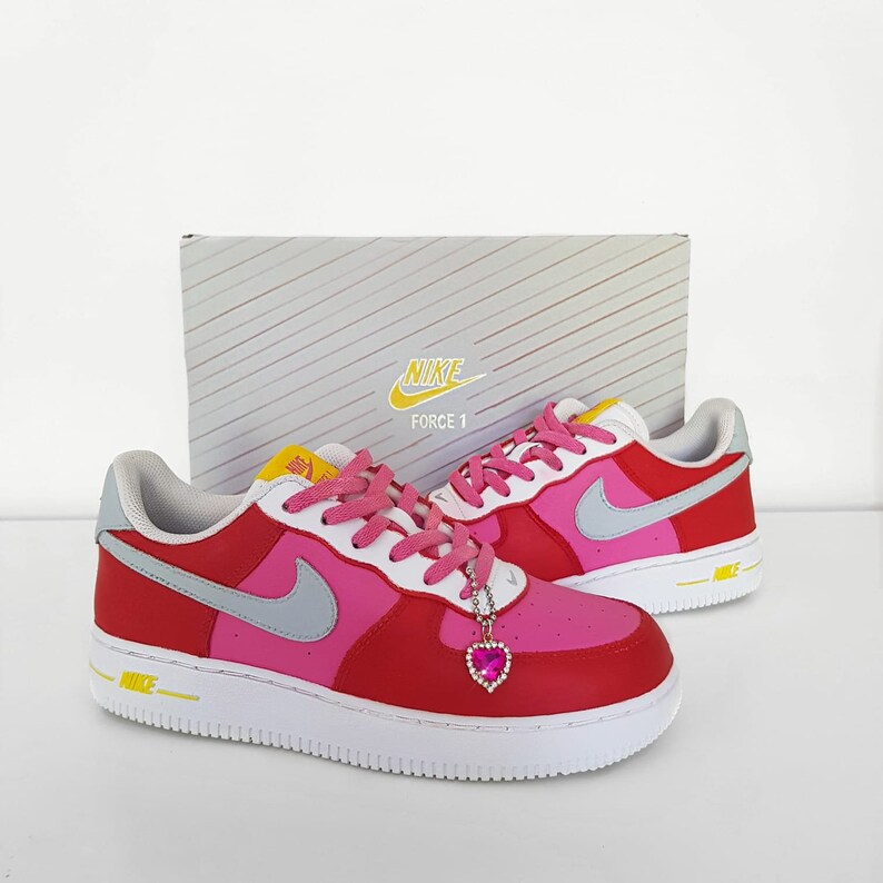 Mens Nike Customs Red Pink Air Force 1 Made to Order | Etsy