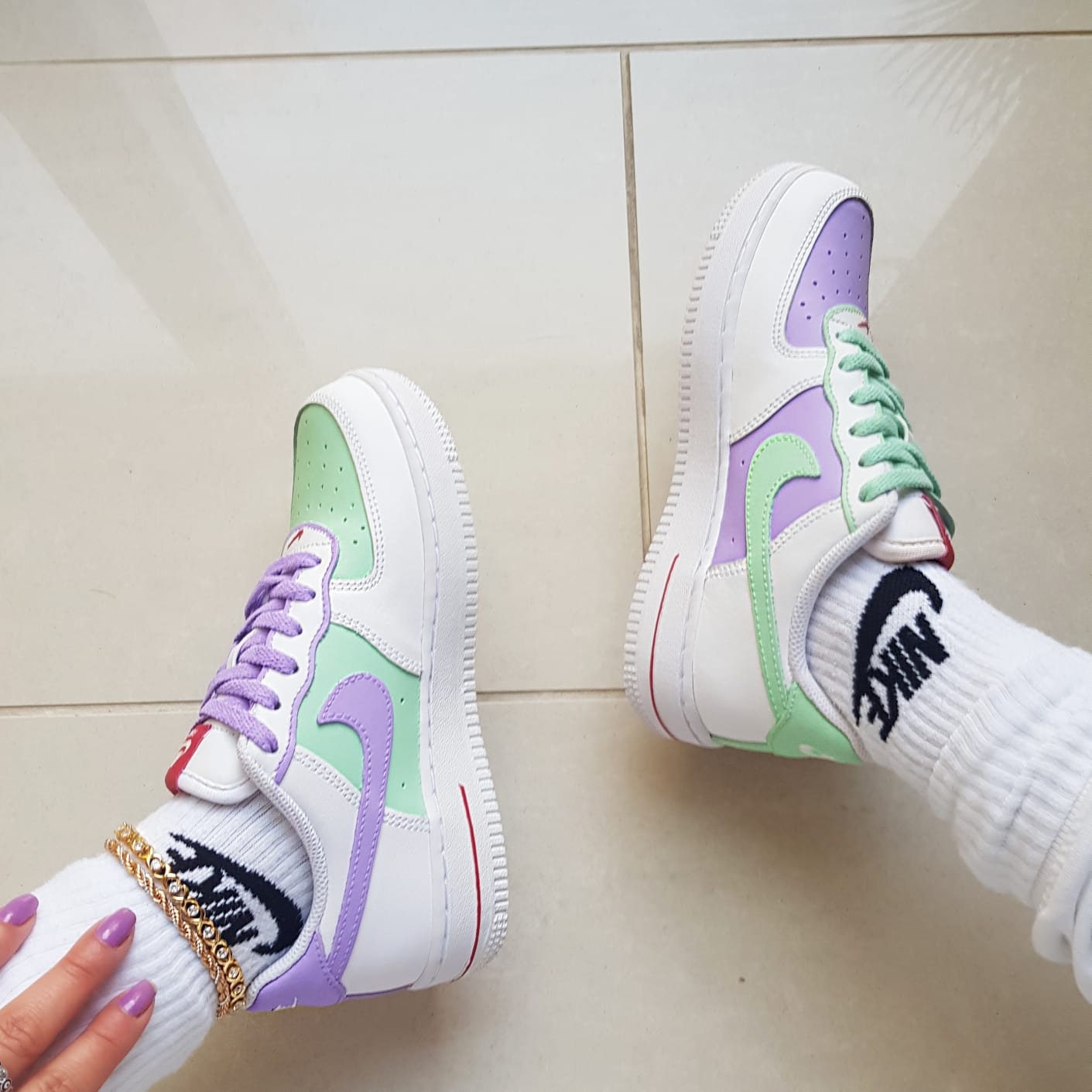 Sage Green Nike Air Force 1 Mid – Lilaccustom