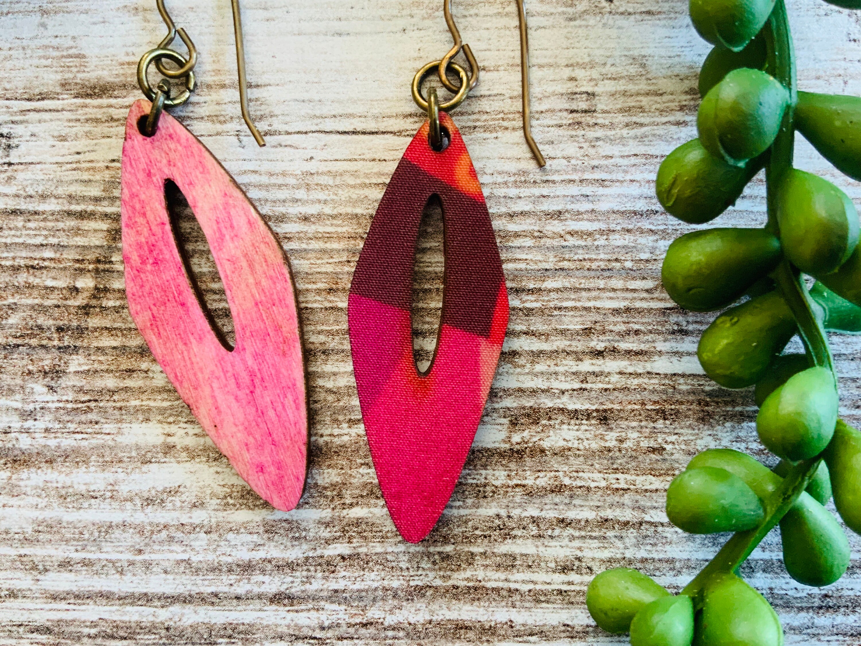 WOOD PRINTED EARRING Fun Earrings Boho Summer Earring Trendy Earrings