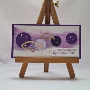 Konfirmation • Kommunion • Firmung • Gratulationskarte in Lila