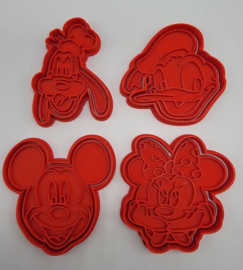 3D Printed Set of 4 Disney Characters Cookie Cutters & Etsy