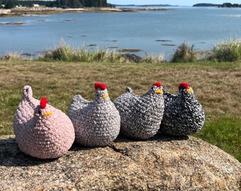 Pollos rellenos de crochet, hechos a pedido, artículo físico