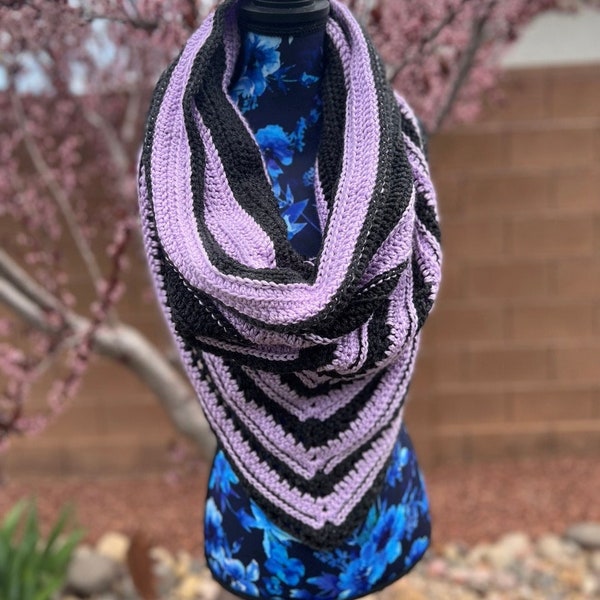 Charoite Wild Oleander Hooded Scarf