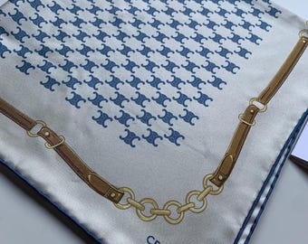 Celine Scarf Silk Triomphe Logo In Heritage Authentic