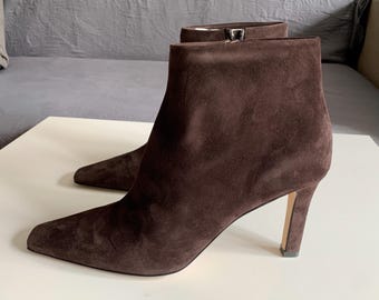 The Row Ankle Boots Leather Suede Brown  Zipper  Authentic  Size:39