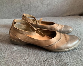 Trippen Balet Shoes Leather Brown Logo Size:40